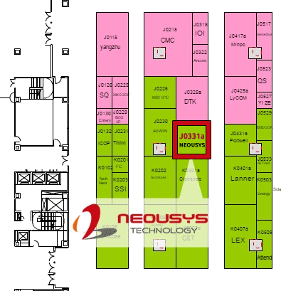 Neousys Booth Map in Computex2017